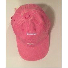 Victoria&apos;s Secret PINK Dog Logo Embroidered Hat Cap Adjustable Pink/White NWT  eb-93322355